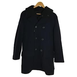 Acne-**Acne Studios (Acne) 15AW/MELKER/hooded coat/48/wool/navy-Navy blue