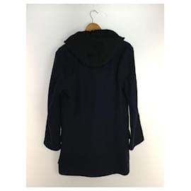 Acne-**Acne Studios (Acne) 15AW/MELKER/hooded coat/48/wool/navy-Navy blue