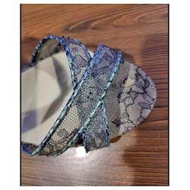 Jimmy Choo-Jimmy Choo Holographic Lace Metallic Elaphe Sandals-Light green