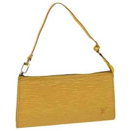 Louis Vuitton-LOUIS VUITTON Epi Pochette Accessoires Pouch Yellow M52989 LV Auth 31891-Yellow