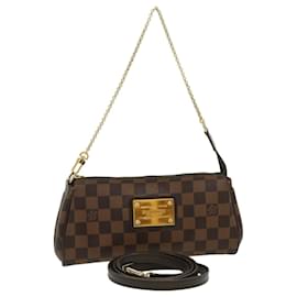 Louis Vuitton-LOUIS VUITTON Damier Ebene Eva 2Way Shoulder Hand Pouch N55213 LV Auth 31731-Other