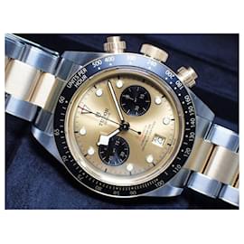 Autre Marque-TUDOR black bay Chrono S &G gold/ black Dial 79363N Mens-Silvery