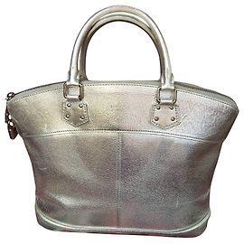 Borsa a mano Louis Vuitton Lockit in pelle metallizzata Metallico