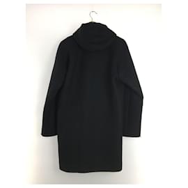 Acne-**Acne Studios (Acne) 16AW/zip hood melton coat/46/wool/black/plain/designers/casual-Black