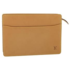 Louis Vuitton-LOUIS VUITTON Pochette Homme Clutch Bag Nomad Leather SPO Marrón LV Auth 31854EN-Castaño