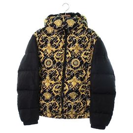 *VERSACE Daunenjacke/ Daunenweste Herren Schwarz Weiß Gelb