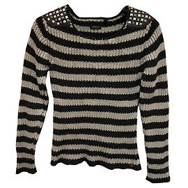 Jersey de algodón Ikks a rayas negro y gris Negro Gris pardo