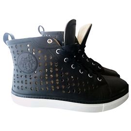 Baskets Hermès Jimmy en cuir noir Noir