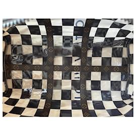 Louis Vuitton-keepall 50 CON BANDOLERA Monogram Chess-Castaño