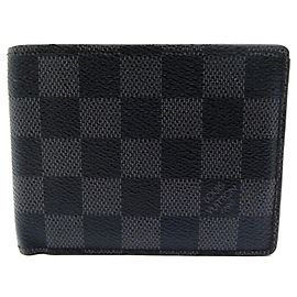 LOUIS VUITTON GELDBÖRSE DAMIER GRAPHITE CANVAS N63261 Brieftasche Kartenhalter Schwarz