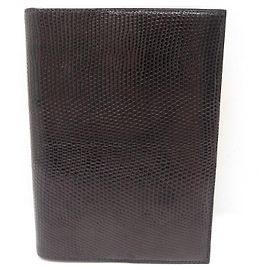 Hermès NEW HERMES GLOBE TROTTER AGENDA AND FOLIO COVER IN BLACK LIZARD LEATHER Black