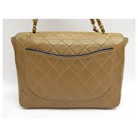 Chanel-VINTAGE CHANEL HANDBAG WITH CLASSIC TIMELESS FLAP CUIR MATELASSE PURSE-Brown