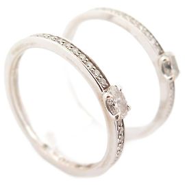 BAGUE REPOSSI HARVEST PARALLELE TAILLE 55 OR BLANC 18K WHITE GOLD RING Argenté