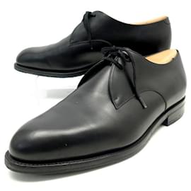 JM Weston-JM WESTON SHOES 371 Derby 2 carnations 8.5D 42.5 BLACK LEATHER + SLEEVES-Black