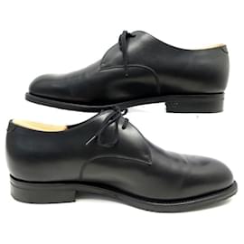 JM Weston-JM WESTON SHOES 371 Derby 2 carnations 8.5D 42.5 BLACK LEATHER + SLEEVES-Black