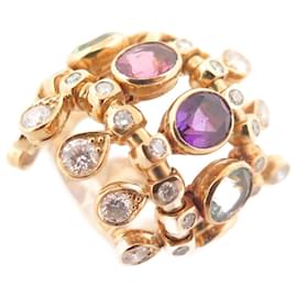 Dior-DIOR JEWELRY FOUR SPICES GOLD RING 18k diamonds 8 stone 4.9 CT RING-Golden
