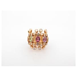 Dior-DIOR JEWELRY FOUR SPICES GOLD RING 18k diamonds 8 stone 4.9 CT RING-Golden
