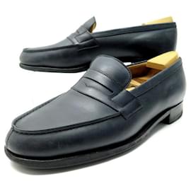 JM Weston-JM WESTON SHOES 180 Church´s Loafers 6D 40 IN BLUE LEATHER + LOAFERS-Navy blue