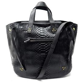 BOLSA NEW JEROME DREYFUSS MARIUS 16313 couro de python preto 2022 Bolsas Preto