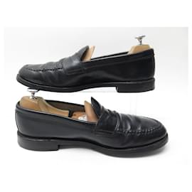 Autre Marque-ALDEN LOAFERS 10a 44 BLACK CORDOVAN LEATHER BOX LEATHER LOAFERS-Black