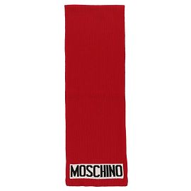 Moschino Rippstrick-Logo-Schal Schwarz