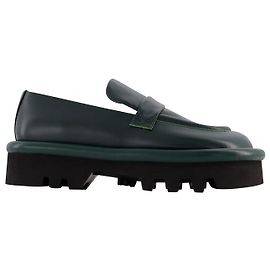 JW Anderson Bumper Chunky Flats en Cuir Vert Vert
