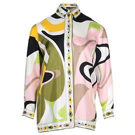 Emilio Pucci Hemd mit abstraktem Print aus rosa Seide Andere