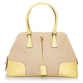 Bolsa Prada Canapa & Cinghiale Bauletto Bege Bege