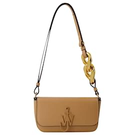 JW Anderson-Anchor Chain Baguette in Beige Leather-Beige