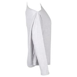 Autre Marque-Dion Lee Asymmetrical Sweater in Grey Merino Wool-Grey