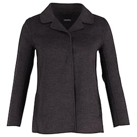 Max Mara-Blazer droit S' Max Mara en laine grise-Gris