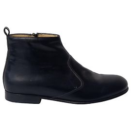 APC Bottines Zippées en Cuir Noir Noir