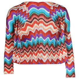 Cardigan à imprimé zigzag Pleats Please en polyester multicolore Autre