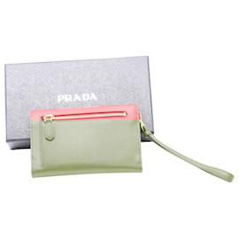 Prada-Prada Saffiano Trifold Wallet in Pink Leather-Pink