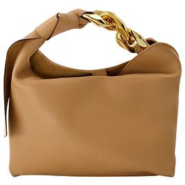 JW Anderson Bolsa Hobo pequena de corrente em couro bege Bege
