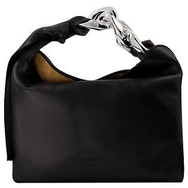 JW Anderson Borsa Hobo Piccola Catena in Pelle Nera Nero