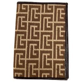 Pierre Balmain Cartera tarjetero Balmain Vintage Castaño Beige