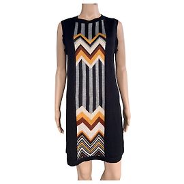 Missoni Chevron Stripe Sweater Dress Black Multicolore Black Multiple colors