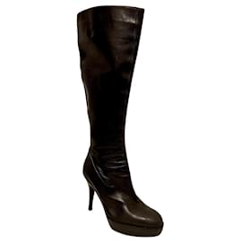 Yves Saint Laurent-YSL Rive Gauche vintage knee high boots-Black