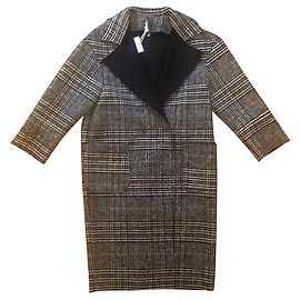 Impérial Tartan Print Coat Black Grey Red White Black White Grey