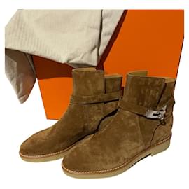 Hermès-FOLLOW HERMÈS ankle boots-Caramel