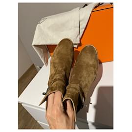 Hermès-FOLLOW HERMÈS ankle boots-Caramel