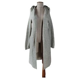 Autre Marque Cardigan com capuz Babaton Cinza Lã Merino e Yak Cinza