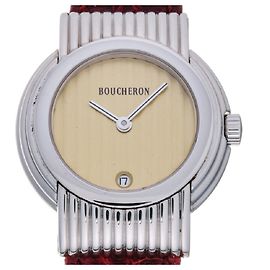 * Relógio Boucheron Refre Round Date Feminino Dourado