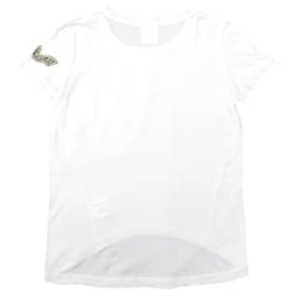 Chanel-* Chanel Logo Emblem T-shirt Ladies FOREVER Beads White-White