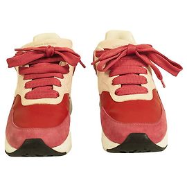 ALEXANDER MCQUEEN Baskets Basses Oversize Runner JOEY Rouge & rose layette taille 37,5 Rouge