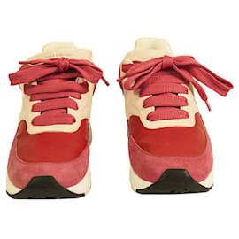 Alexander Mcqueen-ALEXANDER MCQUEEN Übergroße Läufer-Low-Top-Sneakers JOEY Rot & Babyrosa Größe 37,5-Rot