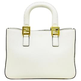 Fendi-Petit cabas Selleria FF blanc Fendi-Blanc
