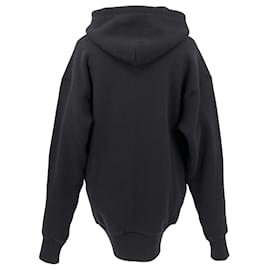 Balenciaga-Balenciaga hoodie oversize in black cotton with zip-Black