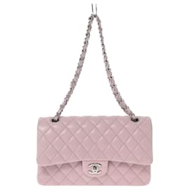Chanel-Chanel Classic Double Flap Shoulder Bag in Pink-Pink